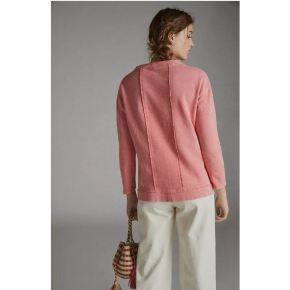 Pilcro Sweatshirt Womens M Lagenlook Athleisure Imogen Seamed Top Pink E13